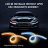 Car LED Strip Lights, 2 Pcs 24 Inch Flexible Headlight Strips DRL Light Tube, Dual Color White and Amber Daytime Running Lights Waterproof Neon Tu...