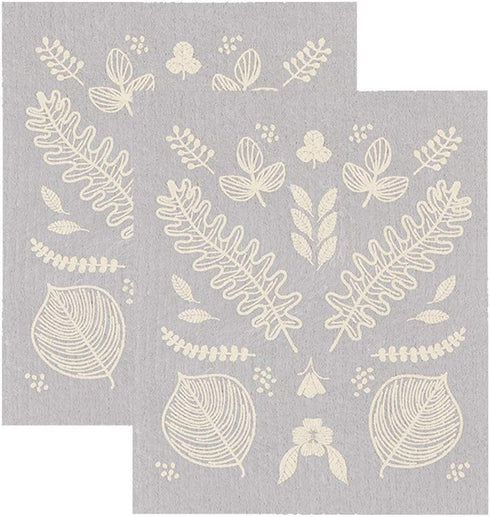 Now Designs Swedish Sponge Reusable Dishcloth Laurel 6.5 x 8 inches, Set of 2...