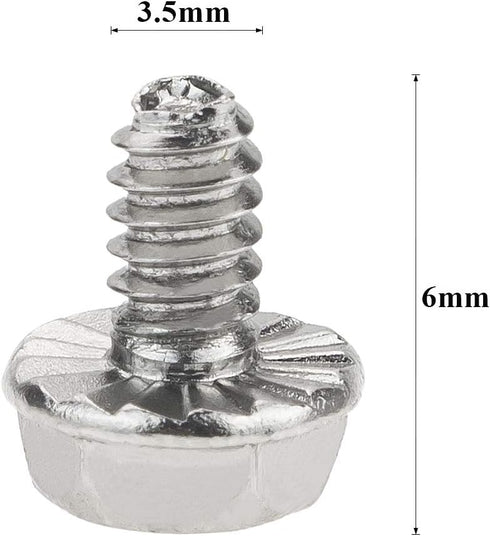 Toothed Hex 6/32 Screw 6# -32Computer PC Case Hard Drive Motherboard Mounting Screws, 100 PCS...