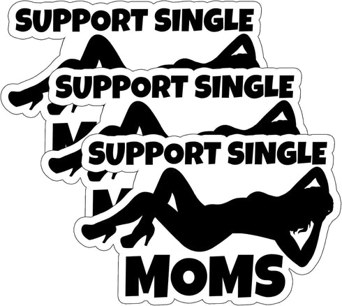 (3PCs) Support Single Moms Stickers Funny Hard Hat Sticker Motorcycle Welding Helmet Decals Funny Stickers Vinyl Decals for Tool Box Helmet Constr...