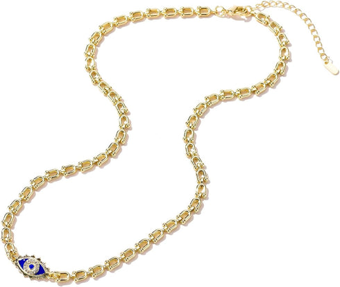 14K Gold Plated Evil Eye Necklace Protection Choker Necklaces...