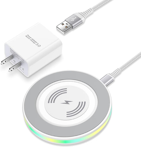 Fast Wireless Charger with Wall Charger Block for iPhone 15/15 Plus/15 Pro Max/14/13/SE 12/11, 15W Cordless Android Phone Charging Pad for Samsung...