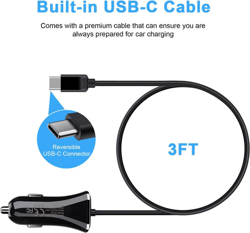 3.4A Fast Charging Car Adapter for Samsung Galaxy A23 5G A14 A13 5G S21 FE S23 Z Fold 4 A04S S22 A03s A52 A32 S20 Note 21,Google Pixel 7 Pro 6a,Mo...
