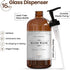 16 OZ Thick Amber Glass Soap Dispenser with Plastic Pump 2 Pack, Hand and Dish Soap Dispenser Set for Bathroom with 6 Waterproof Labels...