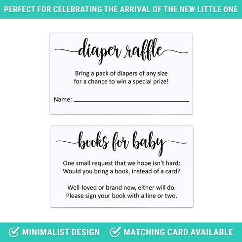 321Done Diaper Raffle Tickets, Made in USA - 3.5x2 White, With Name Line, Baby Shower Game, Enter to Win Drawing, Prize, Small - Set of 50...