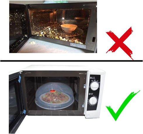Large Microwave Cover for Food Easy Grip Microwave Splatter Cover Guard Lid with Steam Vent and BPA Free & 11.5 Inch, Dishwasher Safe...