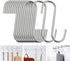 40 Pack S Hooks - Stainless Steel Heavy Duty S Hooks for Hanging pots, Pans, Plants, Coffee Mugs, Towels in Kitchen and Bathroom, Coat, Bag, Work ...