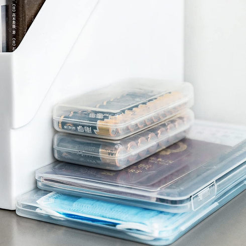 2pcs Clear Plastic Rectangle Storage Containers Box with Hinged Lid Best for Card,Accessories,Crafts,Coin,Learning Supplies,Screws,Drills,Battery...