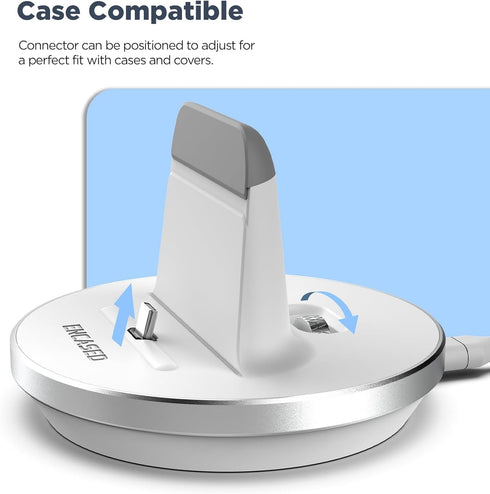 Encased USB C Non-Wireless Charging Stand for iPhone 15/15 Pro Max - Fast Charging Wired Desktop Charger, Type-C Connector (White)...