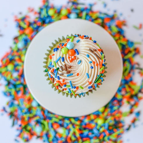 Dinosaur Sprinkles for Cupcakes Cake Decorating, Cookies and Baking - Fancy Edible Dino Sprinkles Cake Toppings in Brown Jimmies, Blue Nonpareils,...