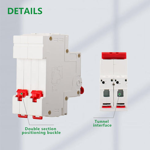 DC Miniature Circuit Breaker DZ47-63Z,500V 2 Poles 10-63A,Work for Battery and Solar PV Systems and Other DC Systems, DIN Rail Mount,DC Disconnect...
