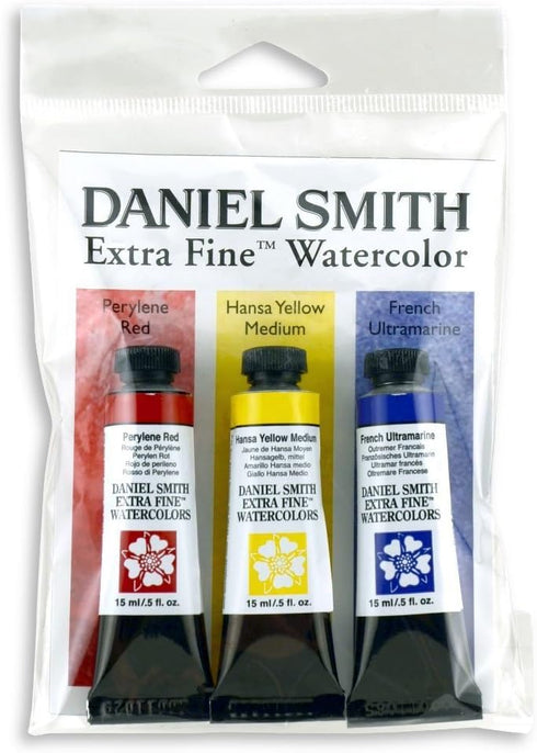 DANIEL SMITH Extra Fine Primary Watercolor Set, 3 Tubes, 15ml, 1.5 Fl Oz (Pack of 1)...