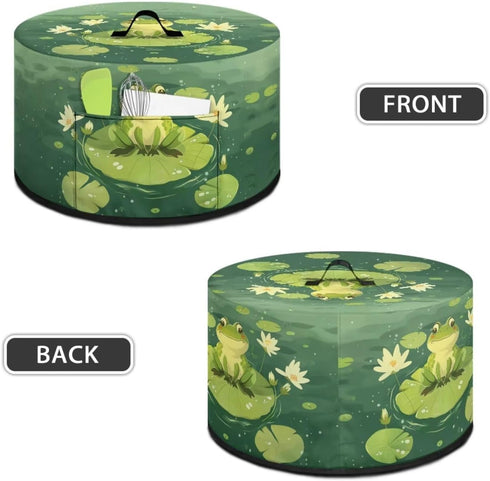 Green Dust Covers for Kitchen Appliances Frog Lotus Leaf Crock Pot Cover Slow Cooker Dust Cover Dustproof Kitchen Decor Assecories Protective Cove...