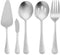LIANYU 5-Piece Matte Serving Utensils Set, Stainless Steel Serving Set Include Serving Spoon Fork, Flatware Serving Pieces for Buffet Catering, Sa...