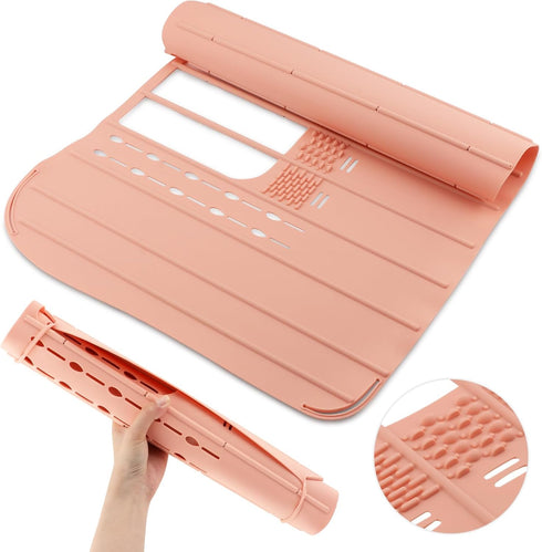 Bathroom Sink Cover For Counter Space Makeup,Sink Toppers Foldable Sink Cover,Silicone Beauty Makeup Brush Cleaning Mat,for Beauty Tools, Bathroom...