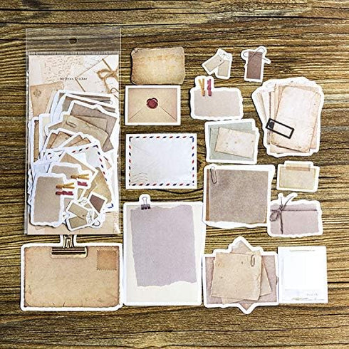 90 PCS Vintage Scrapbook Stickers with Aged Paper Antique Design, Retro Crafts for Junk Journaling, Decoupage, and Personal Projects...