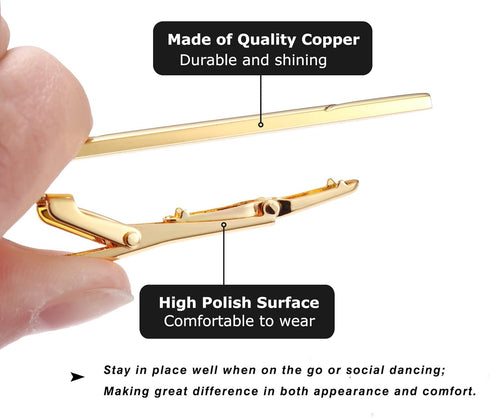 Jstyle Tie Clips for Men, Matte and Shiny Tie Clip Set with Elegant Gift Box, Classic Tie Bar Set for Regular Ties Necktie Wedding Bussiness Anniv...
