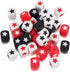 40Pcs Silicone Star Beads Cube Focal Beads 12mm Square Shaped Beads Red Black Pen Beads for Crafts DIY Beadable Pens Keychain Bracelet Jewelry Mak...