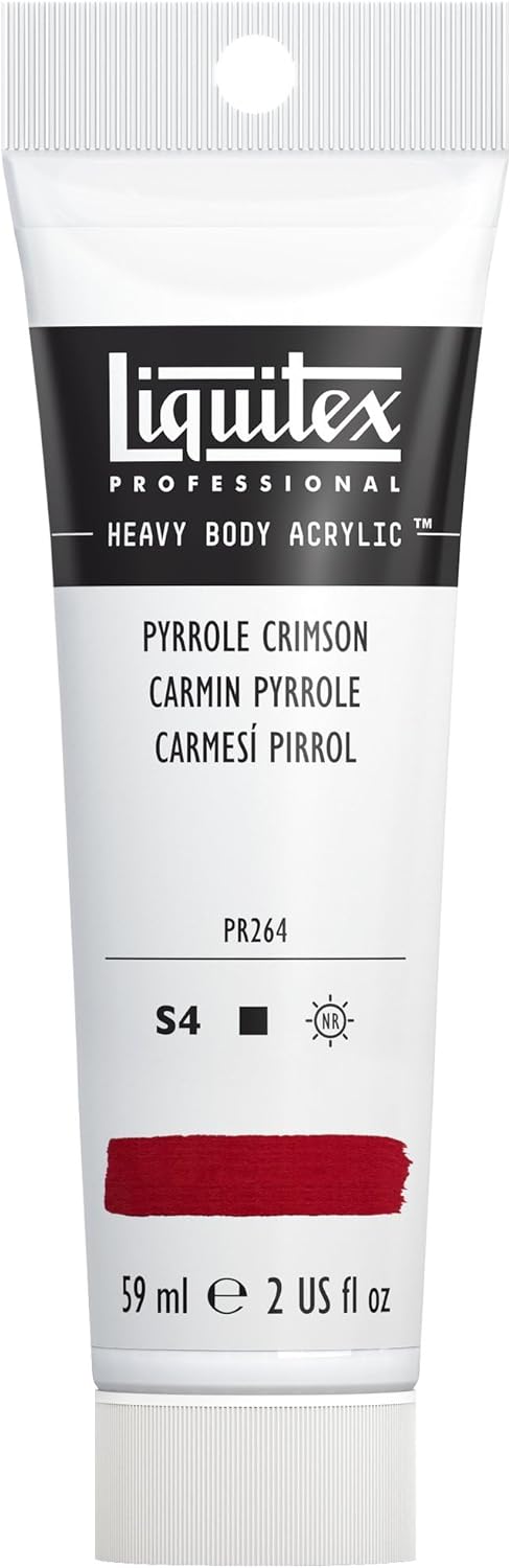Liquitex Professional Heavy Body Acrylic Paint, 2-oz (59ml) Tube, Pyrrole Crimson...