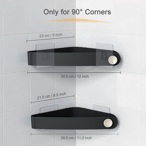 Sotfamily Shower Caddy Corner, 2 Pack Adhesive Corner Shower Shelves for inside Shower, Plastic Shower Organizer for Bathroom Storage, Black...