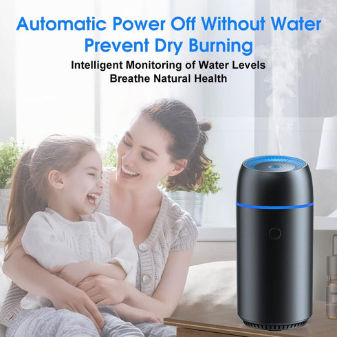 Portable Car Humidifier Can Add Essential Oils Small Diffuser with Night Light and Automatic Shut-Off Function for Car and Office Home Baby Room U...