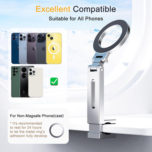 Magnetic Airplane Phone Holder Mount Travel Essentials for Magsafe Accessories, Handsfree Metal Phone Holder for Airplane Seat Back, Car Phone Hol...
