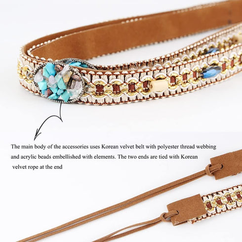 Hat Band Cowboy Western Hat Beaded Hatband Men Women Handmade Belt for Fedora Hat (Acrylic Beads)...