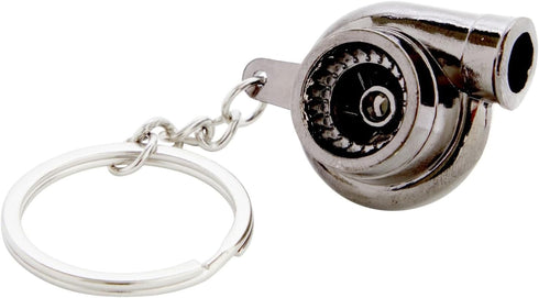 Zodaca 6 Pack Auto Car Parts Keychain Set with Turbo, Manual Gearbox, Tire Rim, Spring Shock Absorber, Brake Rotor (Metal)...