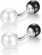 HONEY BEAR Cufflinks for Men White and Black Cultured Pearl Wedding Shirt Suit...