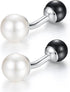 HONEY BEAR Cufflinks for Men White and Black Cultured Pearl Wedding Shirt Suit...