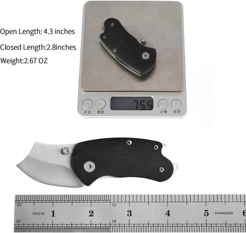 Small Folding Pocket Knives, G10 Handle Small EDC Knife, 1.8 Inch Blade Folding Knife with Bottle Opener, Perfect EDC Tool for Women Teens Men(1 P...