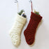 Set of 2 Crochet Knitted Christmas Stockings Large 46CM Red White Cable Knit Christmas Stockings Hanging Decorations for Home New Year Party Xmas ...