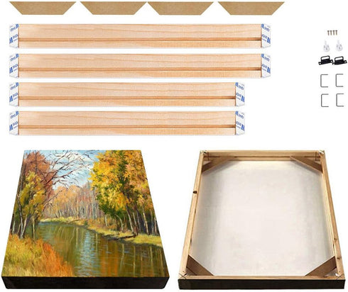 Canvas Stretcher Bars 16x20 Inch, Wood Canvas Frame Kit, Easy to Assemble Canvas Stretching System, Gallery Wrap Oil Frame Kits Canvas Wood Stretc...