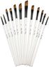 Angular Paint Brush, CBTONE 12pcs Nylon Hair Angled Paint Brushes Set Art Paintbrush for Watercolor, Acrylic, Gouache, Oil Painting - White...