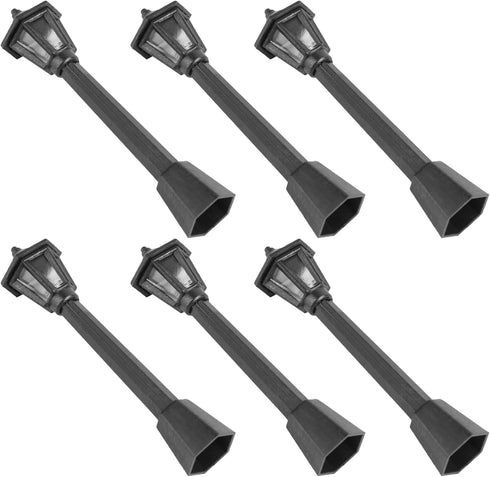SEWACC 6pcs Mini Street Light Models Miniature Street Lamp Models Decorative Pathway Lantern Post for Miniature Doll House Micro Landscape Lamppos...
