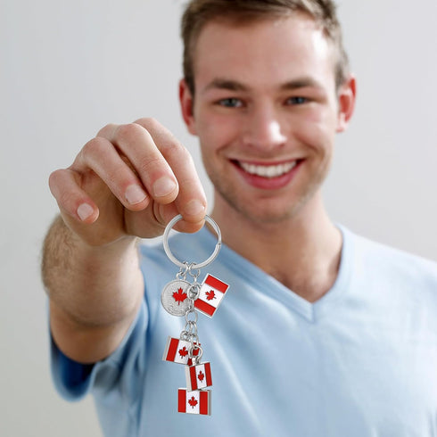 PRETYZOOM 12pcs National Flag Keychain: Canadian Flag Key Ring, Metal Maple Leaf Keychain, Canada National Day Keychains Gift, Canada Keychain Sou...