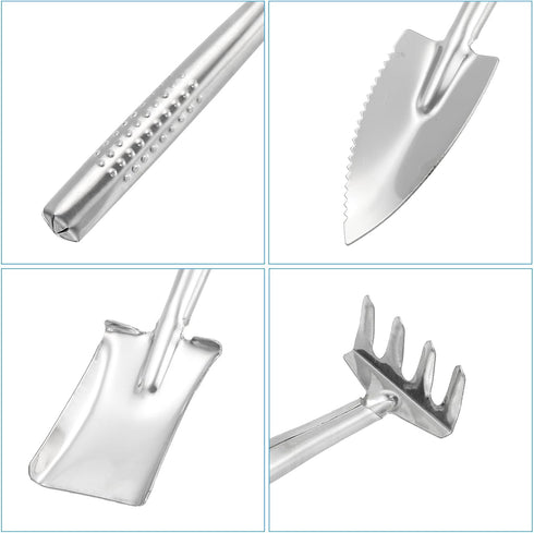 PATIKIL Mini Garden Plant Tool Set, 3 Pack Stainless Steel Trowel Shovel Succulent Gardening Hand Tools for Seedlings Bonsai Herbs Planting...