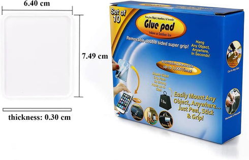 Traceless Super Sticky Gel Pads Anti-Slip Double Sided Gripping Pads for Auto Car Home Cell Phone Glass Photo Holder with Easy Remove Washable Reu...