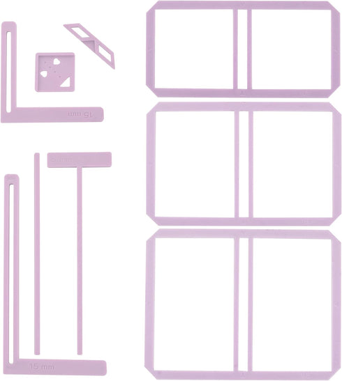 UPTTHOW 9Pcs Bookbinding Easy Scrapbooking Tool for Starter, Complete Great Stencils and Cutter Guide Kit Can Be Made Into Notebook Calender Junk ...