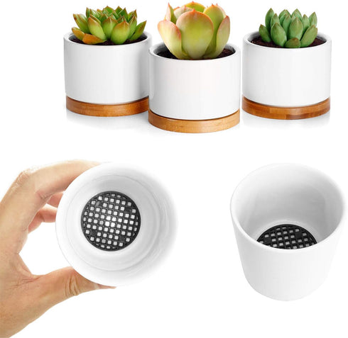 50 Pack Flower Pot Hole Mesh Pad, 4.5CM/1.8 icnhes Round Ultra Rigid Bonsai Pot Mesh Drainage Screens...