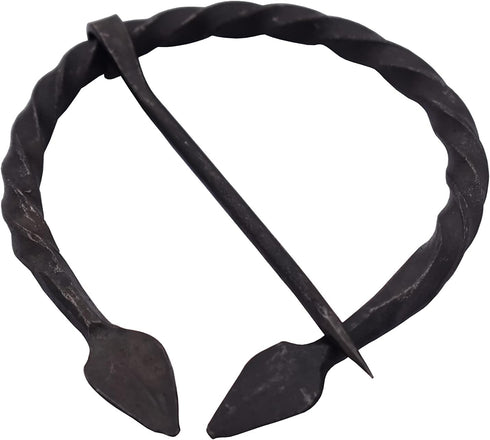 Medieval Hand-Forge Leaf Design Brooch for shawl cloak or scarf unisex design...