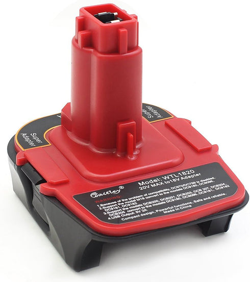waitley Battery Adapter for Dewalt DCA1820 18V-20V Converter with USB Port Function Compatible with DC9096 DE9096...