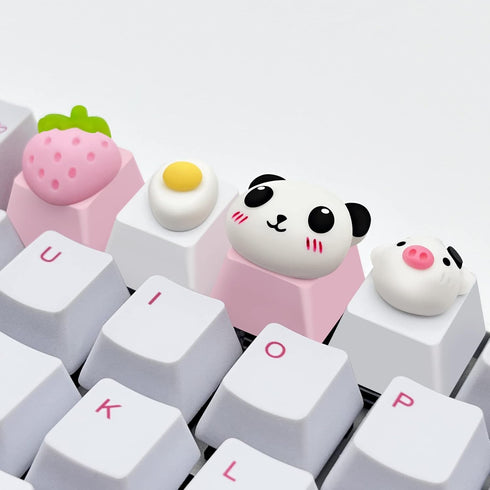 Cute Keycap 4 pcs,Custom 3D Model Keycap Cute OEM R4 Profile ESC-Keys Keyboard Keycap for Cherry MX Switches Mechanical Gaming Keyboard Cute Anima...