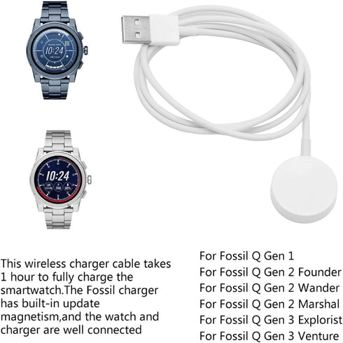 Charger Dock Fossil Gen 1 2 3, Magnetic Smart Watch Charger Smartwatch USB Charging Cable, Charging Dock Cable for Fossil Q Gen 2...