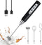 YUSWKO Black Handheld Milk Frother Wand for Coffee, Rechargeable Electric Whisk with 3 Heads 3 Speeds Drink Mixer Coffee Frother For Latte, Cappuc...
