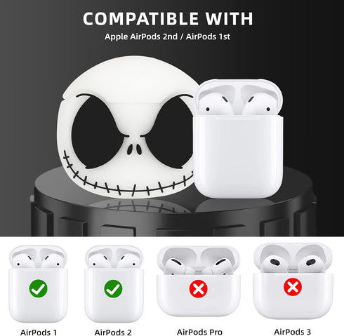Compatible with AirPods 2nd/1st Generation Case Cover with Cleaner Kit, Glow in The Dark Soft Silicone Protective Case for Airpods 2/1, Funny 3D A...