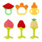 NASHRIO Baby Teething Toys Pack of 6 - Silicone BPA Free Natural Organic Freezer Safe Teethers for Newborn Infant, Soft & Textured - Babies Shower...
