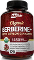 NutriFlair Organic Berberine with Ceylon Cinnamon 1450mg, 120 Capsules...