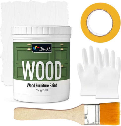 Matte Finish Furniture Paint - 5 Oz Wood Paint for Cabinets, Doors, Tables, and Dressers Refinishing - Water-Based, Non-Toxic & Odorless, Easy to ...