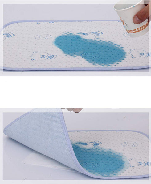 2pcs Pack Monvecle Baby Infant Waterproof Cotton Changing Pads Washable Resuable Diapers Liners Mats, Pink Bear-2pcs Medium 28" x 20"...